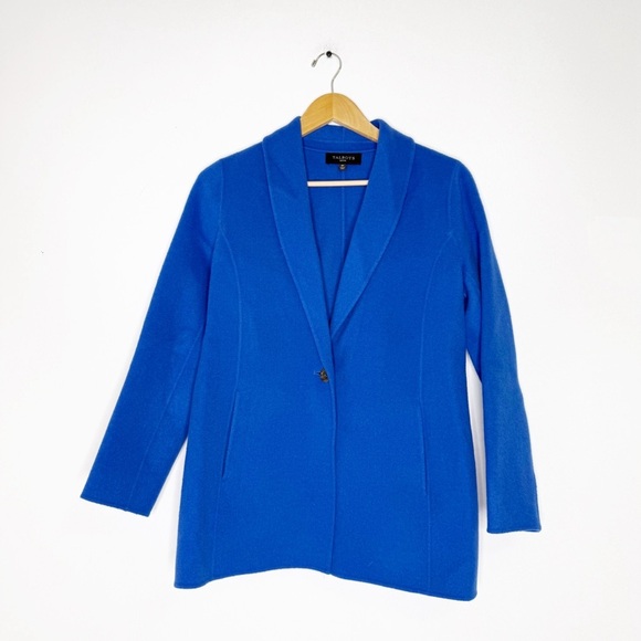 Talbots Petite Wool Blend Sweater Blazer | Cobalt Blue | Size 6P - Picture 1 of 6